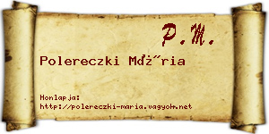 Polereczki Mária névjegykártya